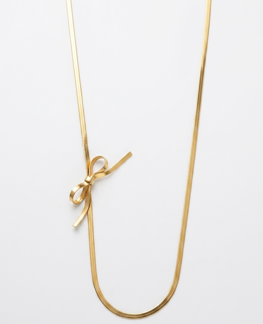 side bow golden necklace