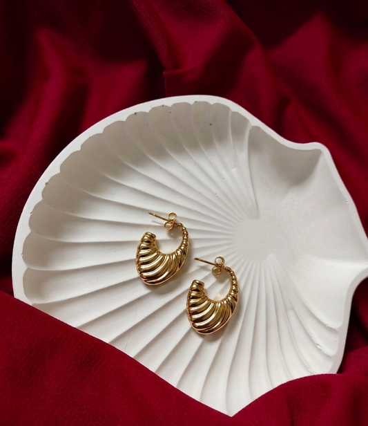 textured cresent hoops