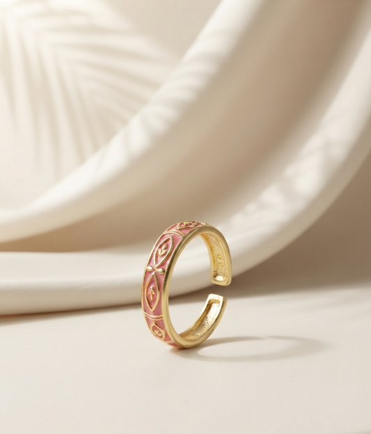 dark pink enamel ring