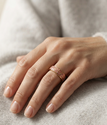 dark pink enamel ring