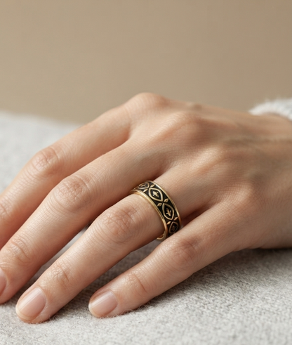 black enamel ring
