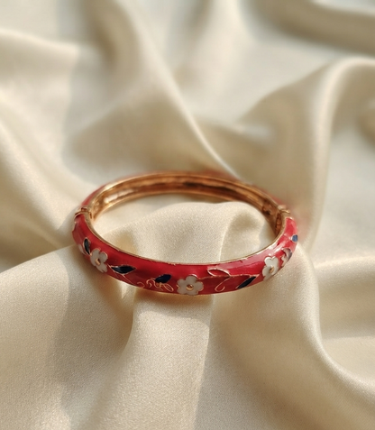 rosebud enamel bangle