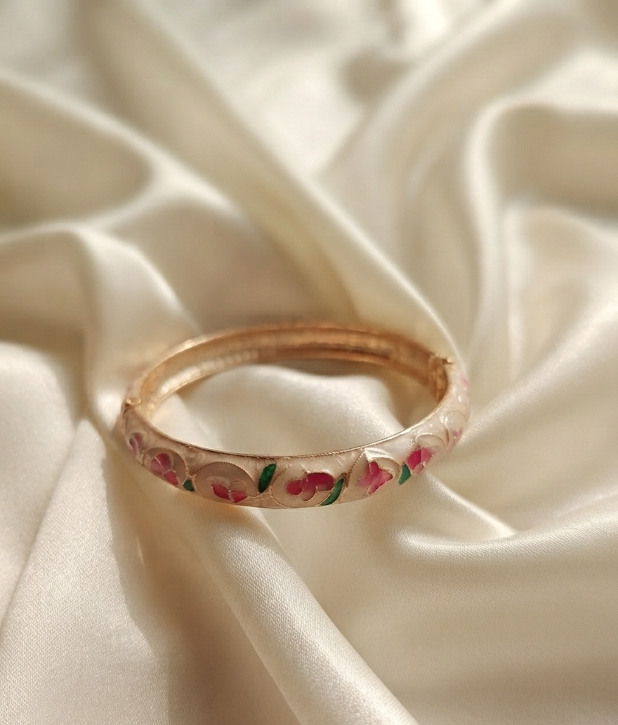 floral whisper enamel bangle