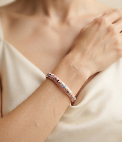 pink meadow enamel bangle