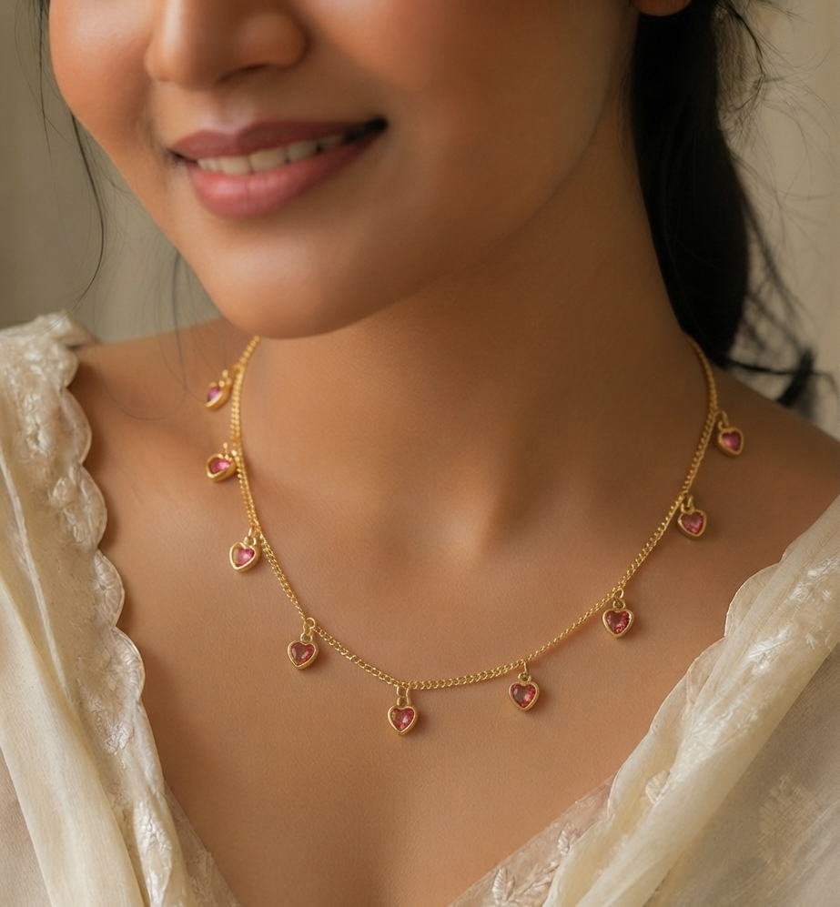 pink heart necklace