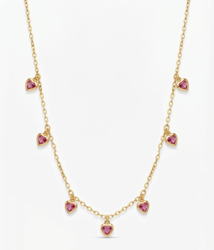 pink heart necklace