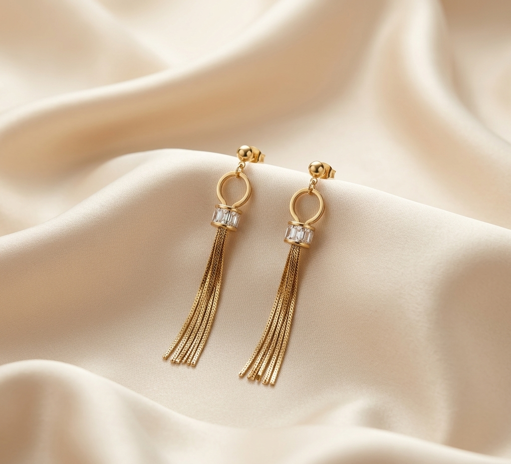 golden strands earing