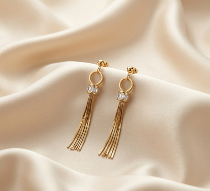 golden strands earing