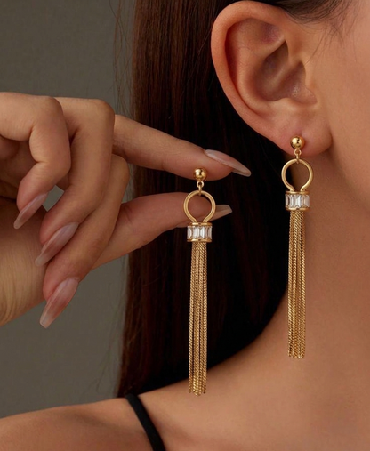golden strands earing