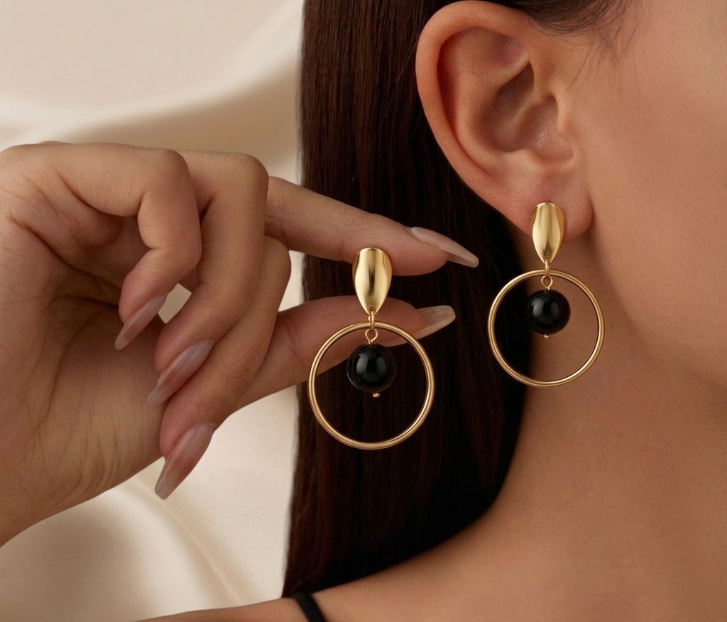 The midnight hoops earings