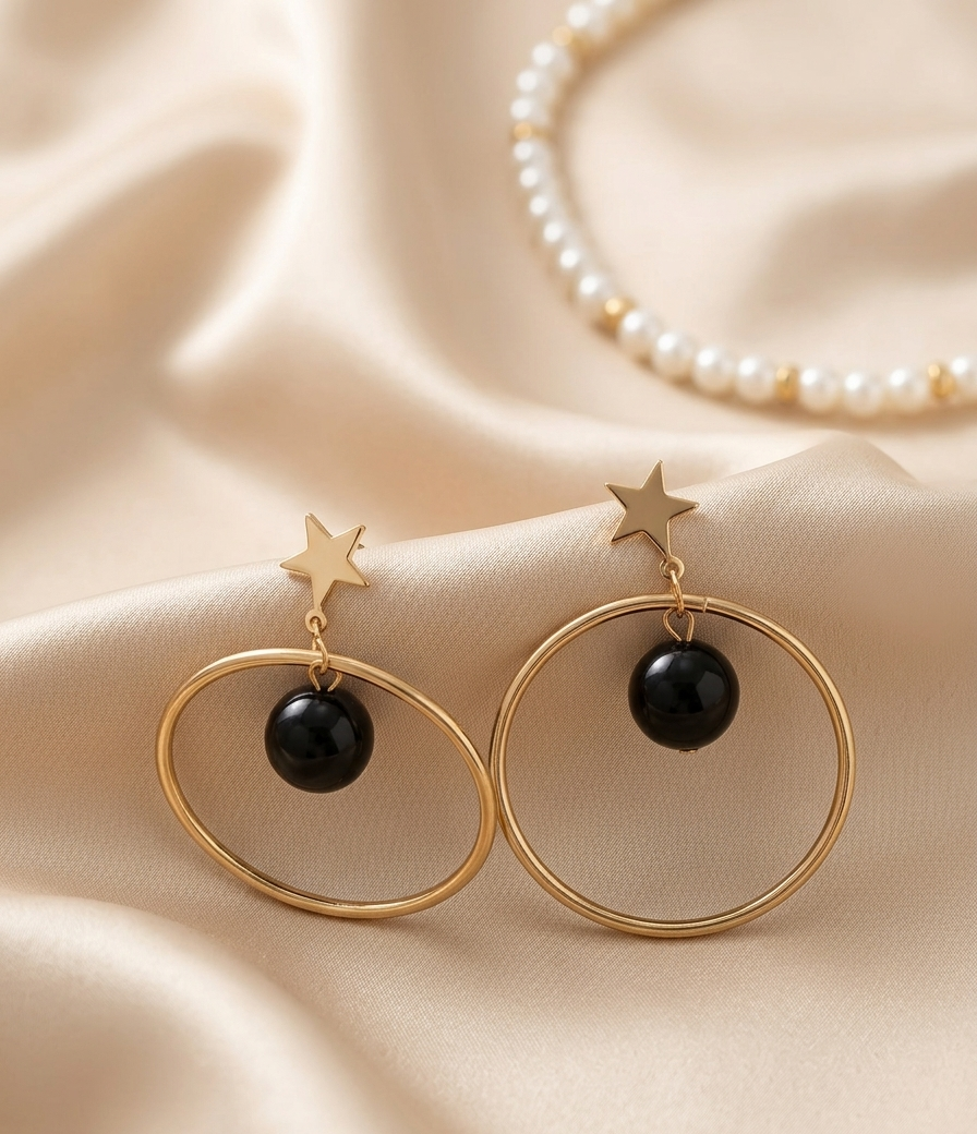 The midnight hoops earings