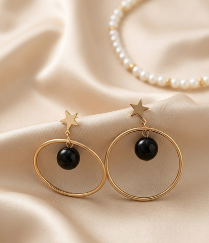 The midnight hoops earings