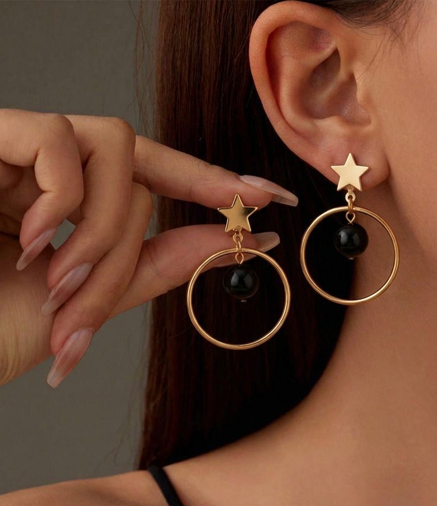 The midnight hoops earings