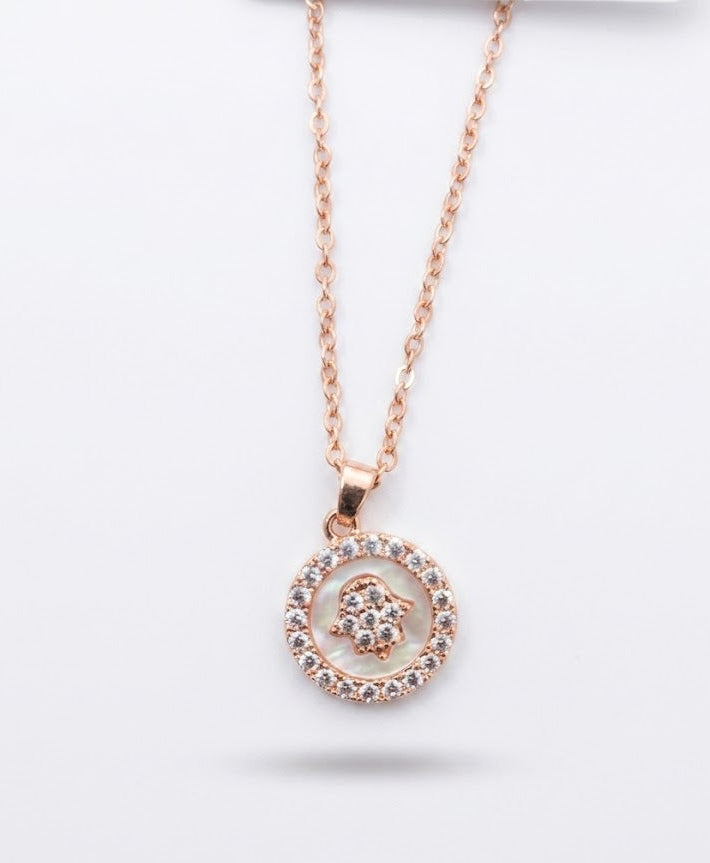 rose goldgrace circle necklace
