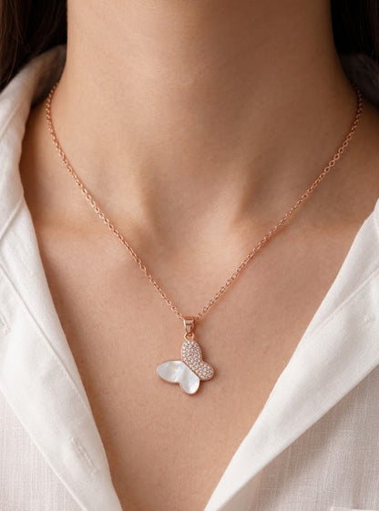 rose gold double design necklace