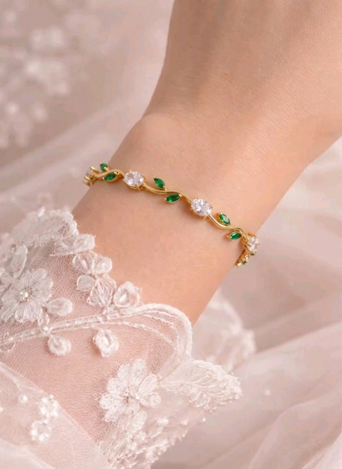 tulip bracelet (green golden)