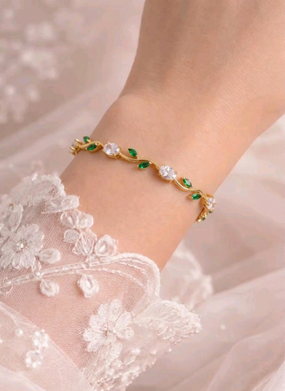 tulip bracelet (green golden)