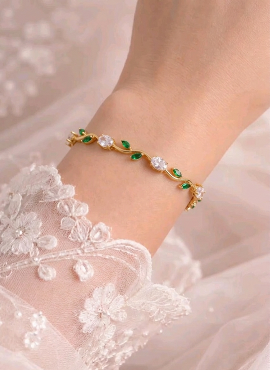 tulip bracelet (green golden)