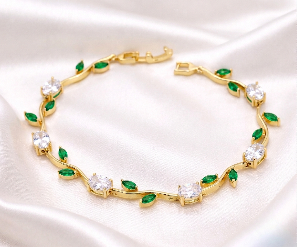 tulip bracelet (green golden)