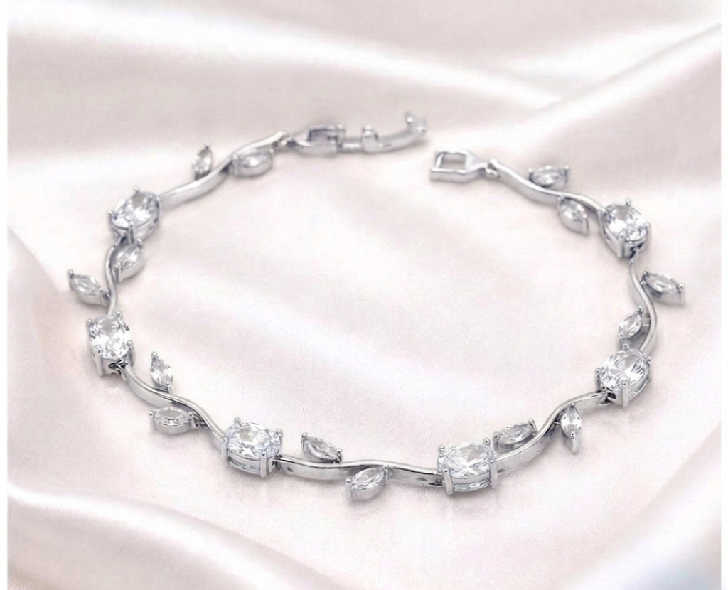 tulip bracelet (silver white)