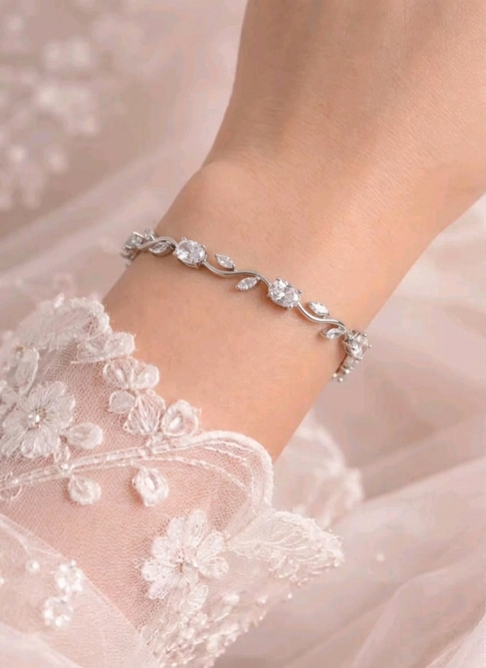 tulip bracelet (silver white)