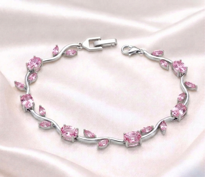tulip bracelet (silver light pink)