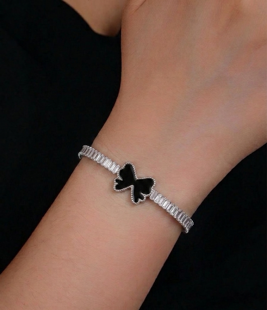 Crystal Noir bow bracelet
