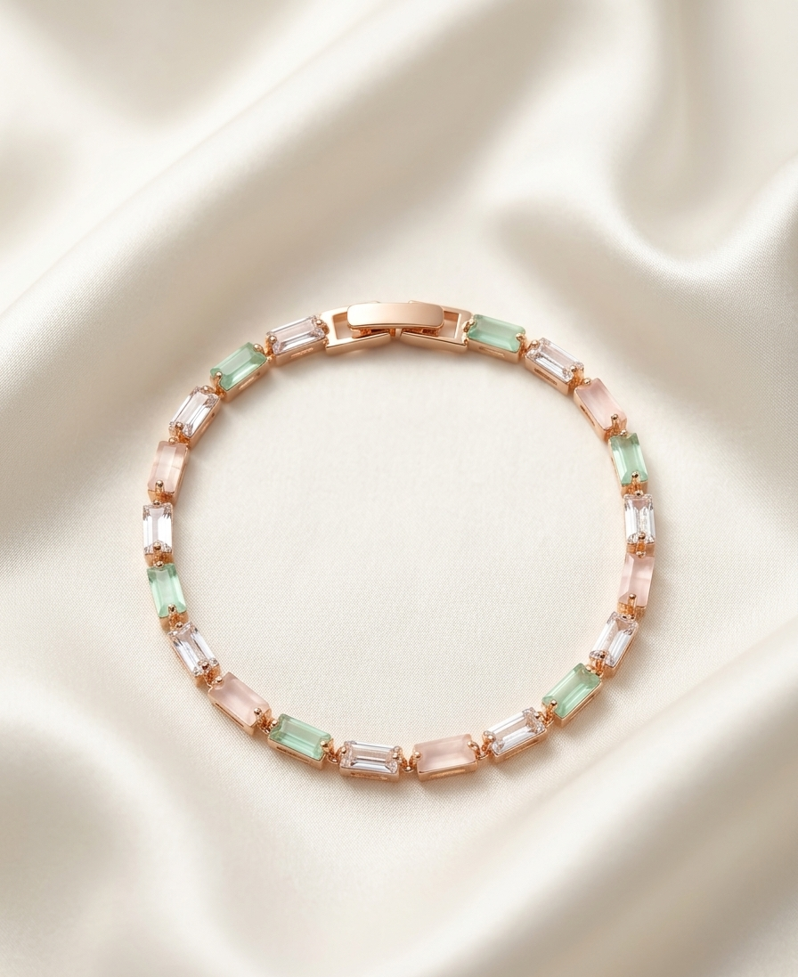Soft Petal & Sky tennis Bracelet