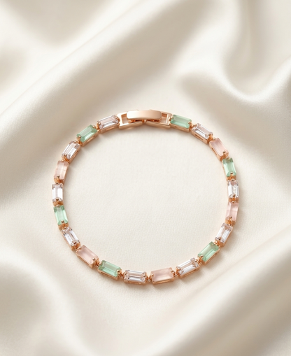 Soft Petal & Sky tennis Bracelet