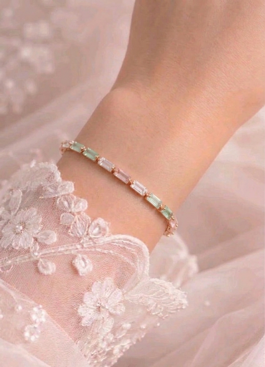 Soft Petal & Sky tennis Bracelet