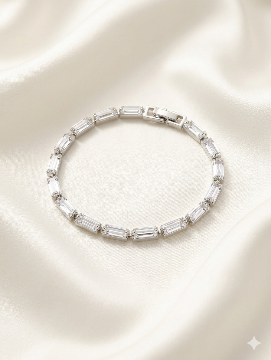 crystal steps tennis bracelet