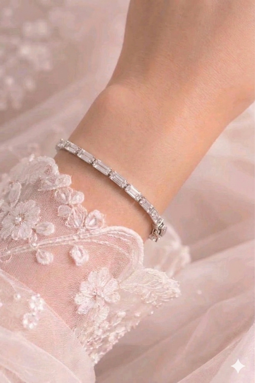 crystal steps tennis bracelet