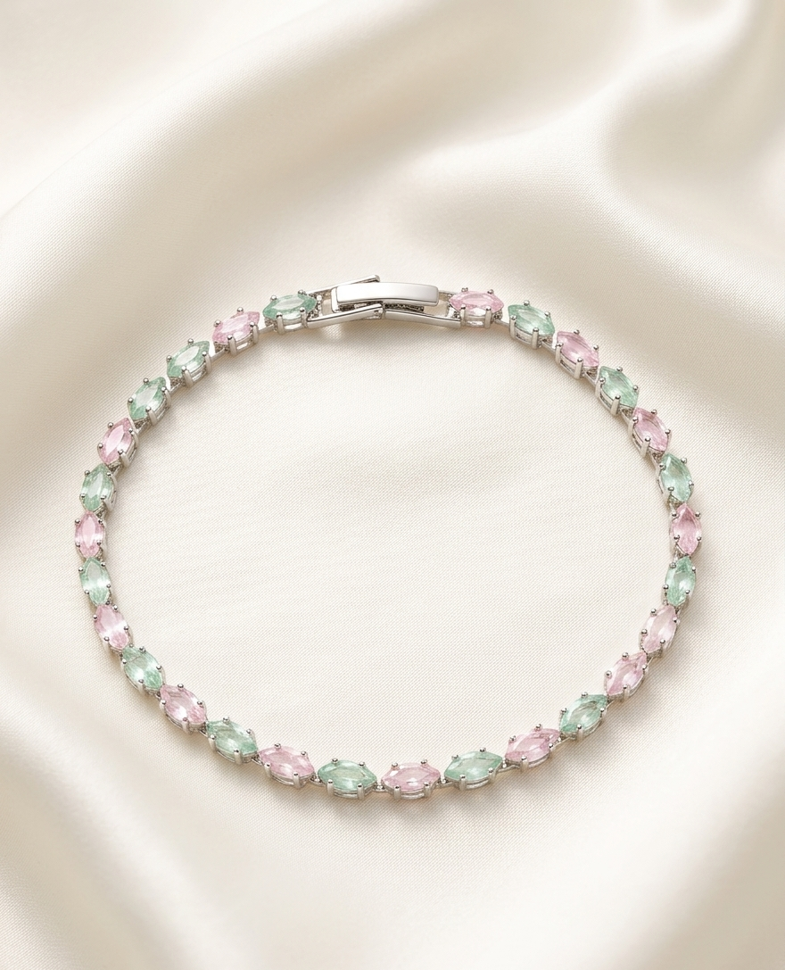 Blush & Mint Marquise Tennis Bracelet