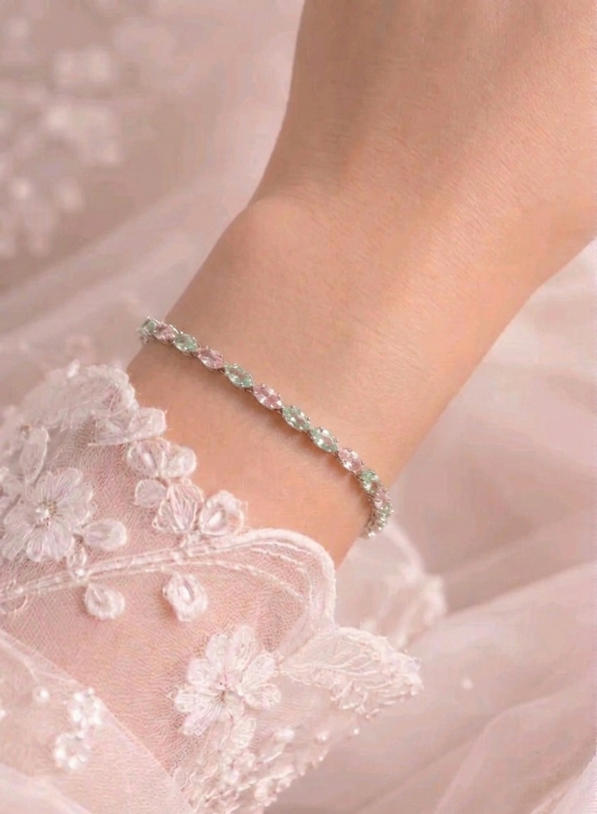 Blush & Mint Marquise Tennis Bracelet