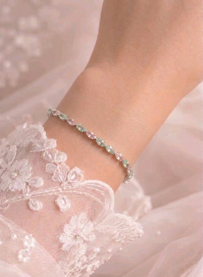 Blush & Mint Marquise Tennis Bracelet