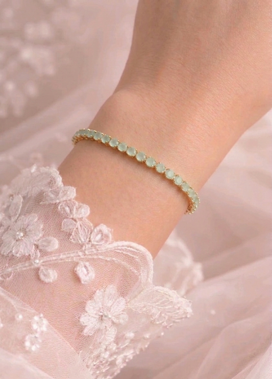 mint dewdrop tennis bracelet