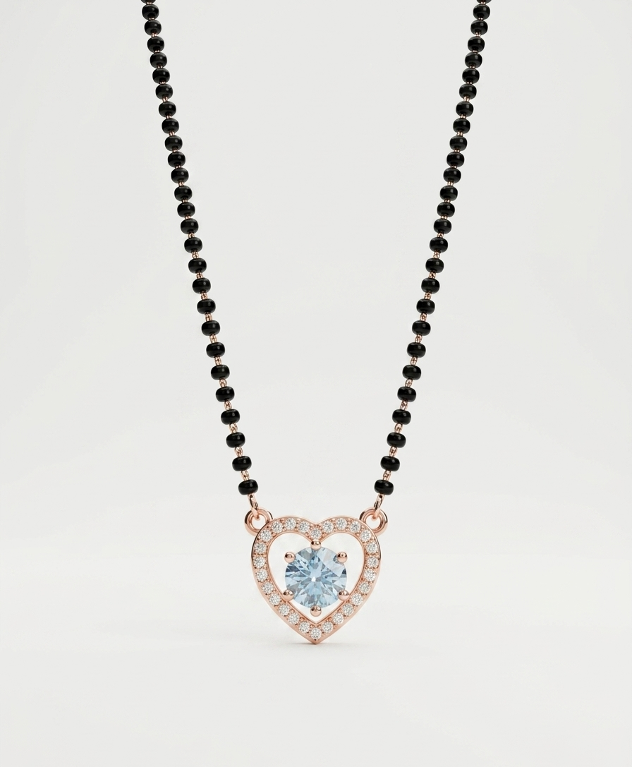 Azure Heart Rose Gold Mangal sutra