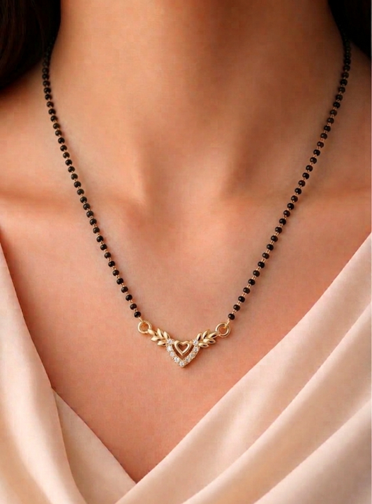 The Minimalist Winged Heart mangalsutra