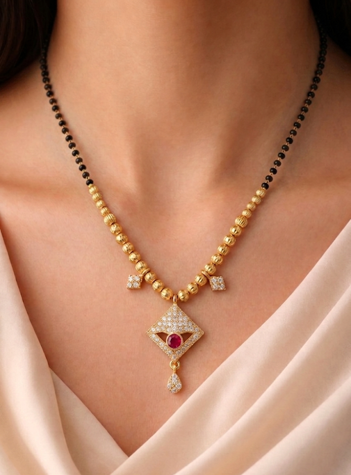 The Anika Ruby Mangalsutra