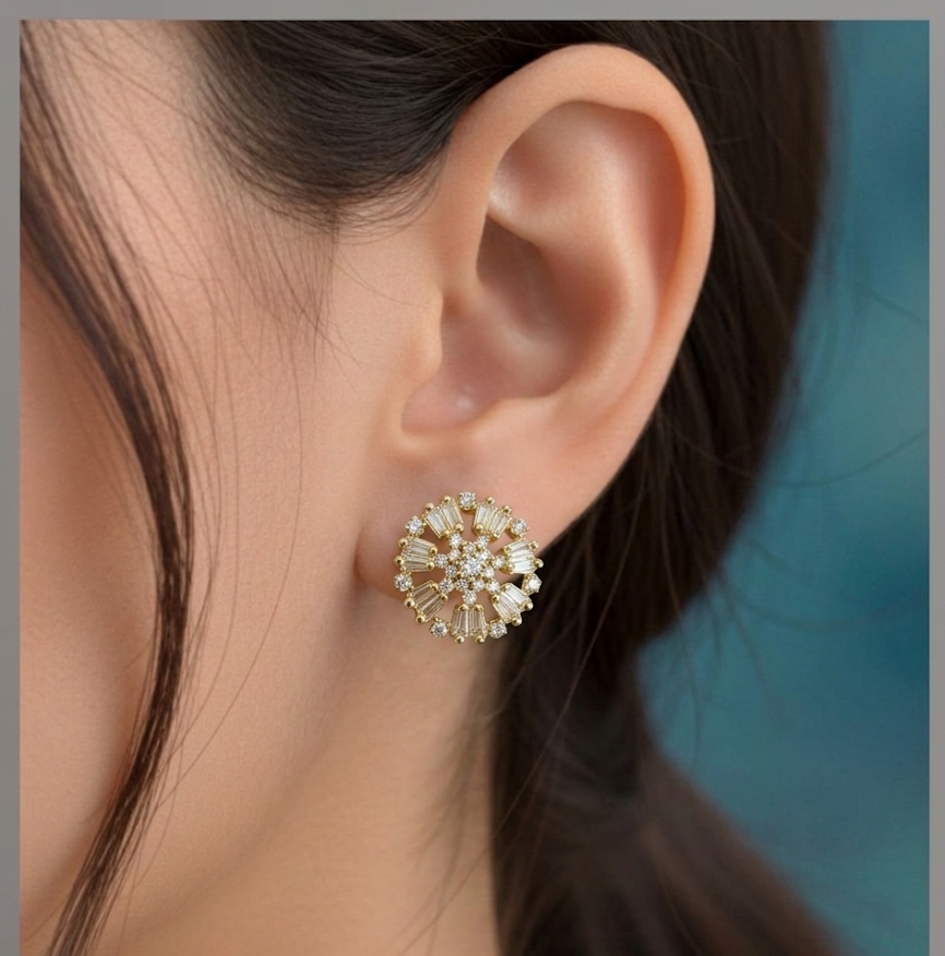 Golden Aster Studs