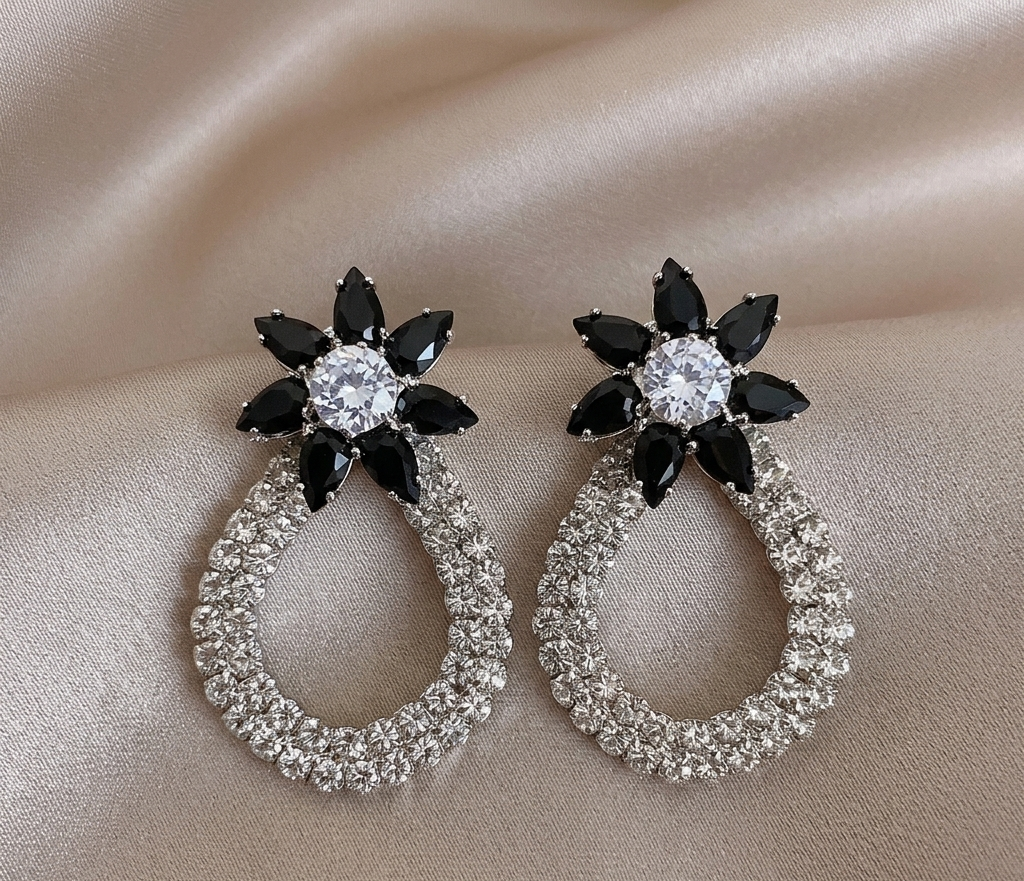 the noir teardrops earring