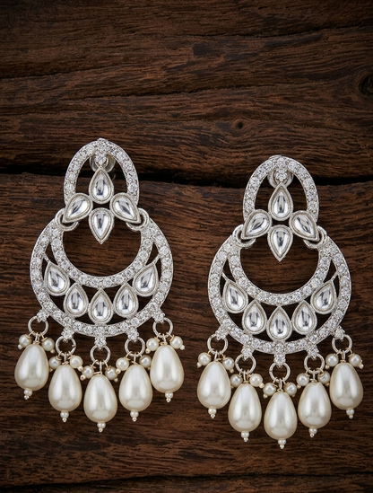 Pearl Drop Chaandbaali Earrings