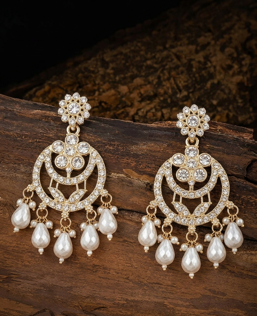 Shahi Moti aur Stone Chandbali