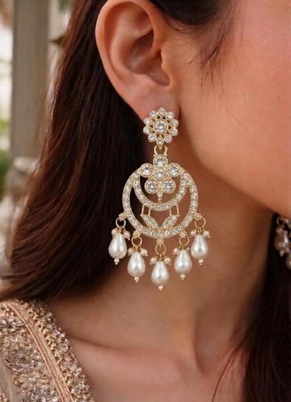 Shahi Moti aur Stone Chandbali