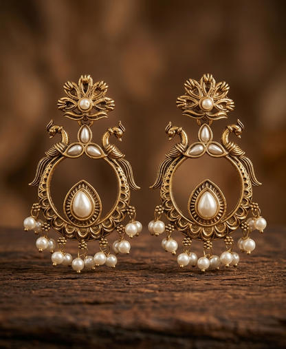 mayura mudra drops earings