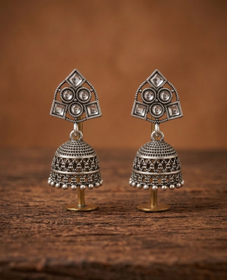 Aanya Oxidized Jhumkas