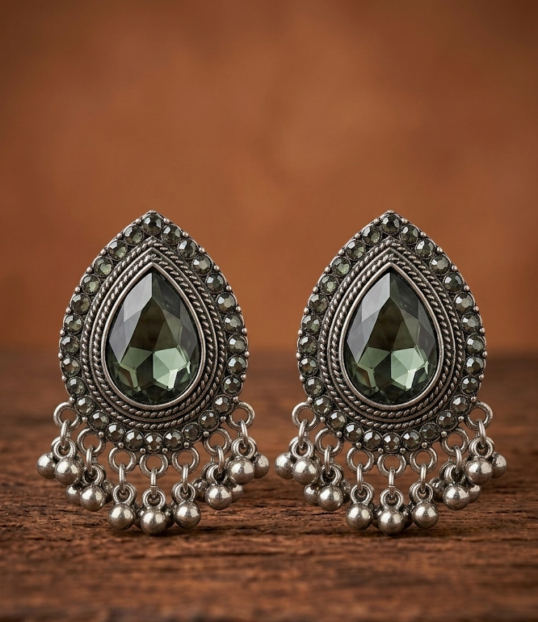 the Smoked Emerald Jhumki