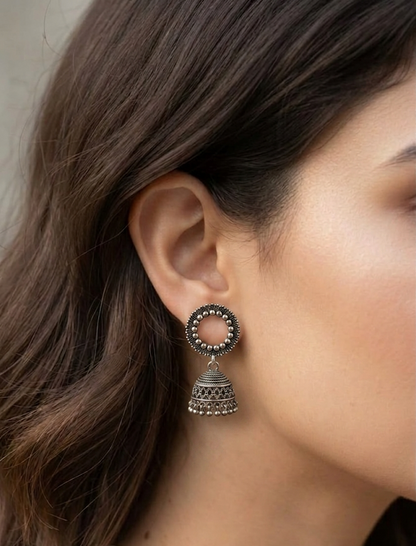 Tarika Oxidized Jhumka