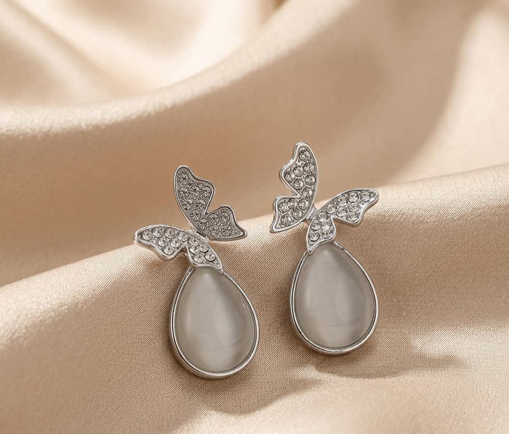 stone butterfly with drops