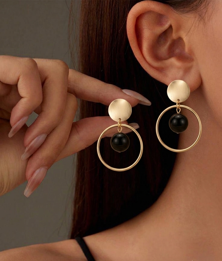 The midnight hoops earings
